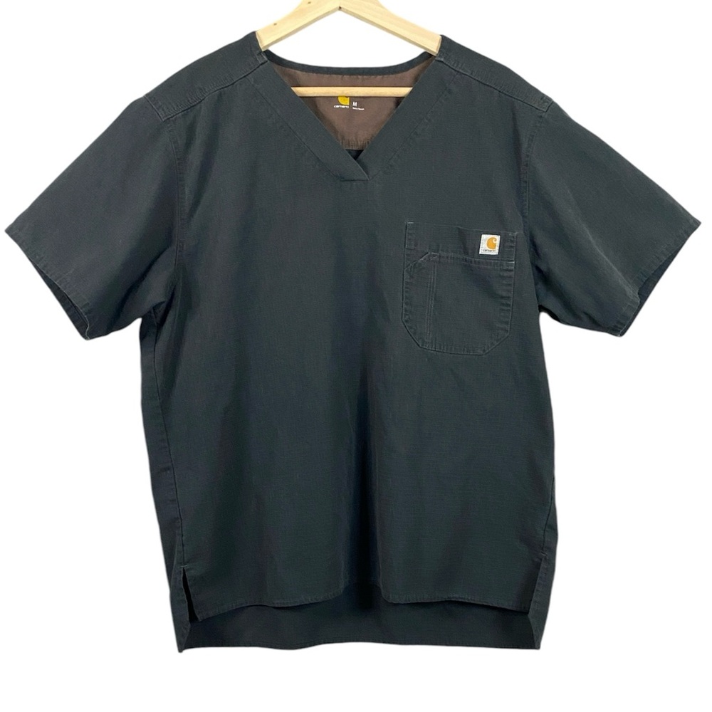 Men's Carhartt Ripstop 2-Pocket Utility Scrub Top In Black Size Medium # C15108